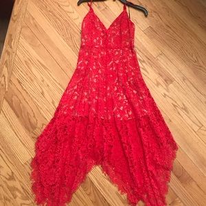 Red lace dress